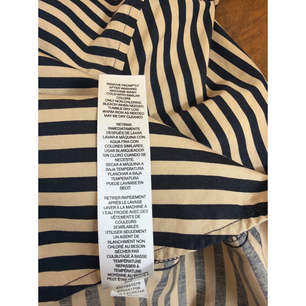 Chicos Black and Tan Striped Button Up Long Sleeve Shirt Size L - Picture 7 of 8